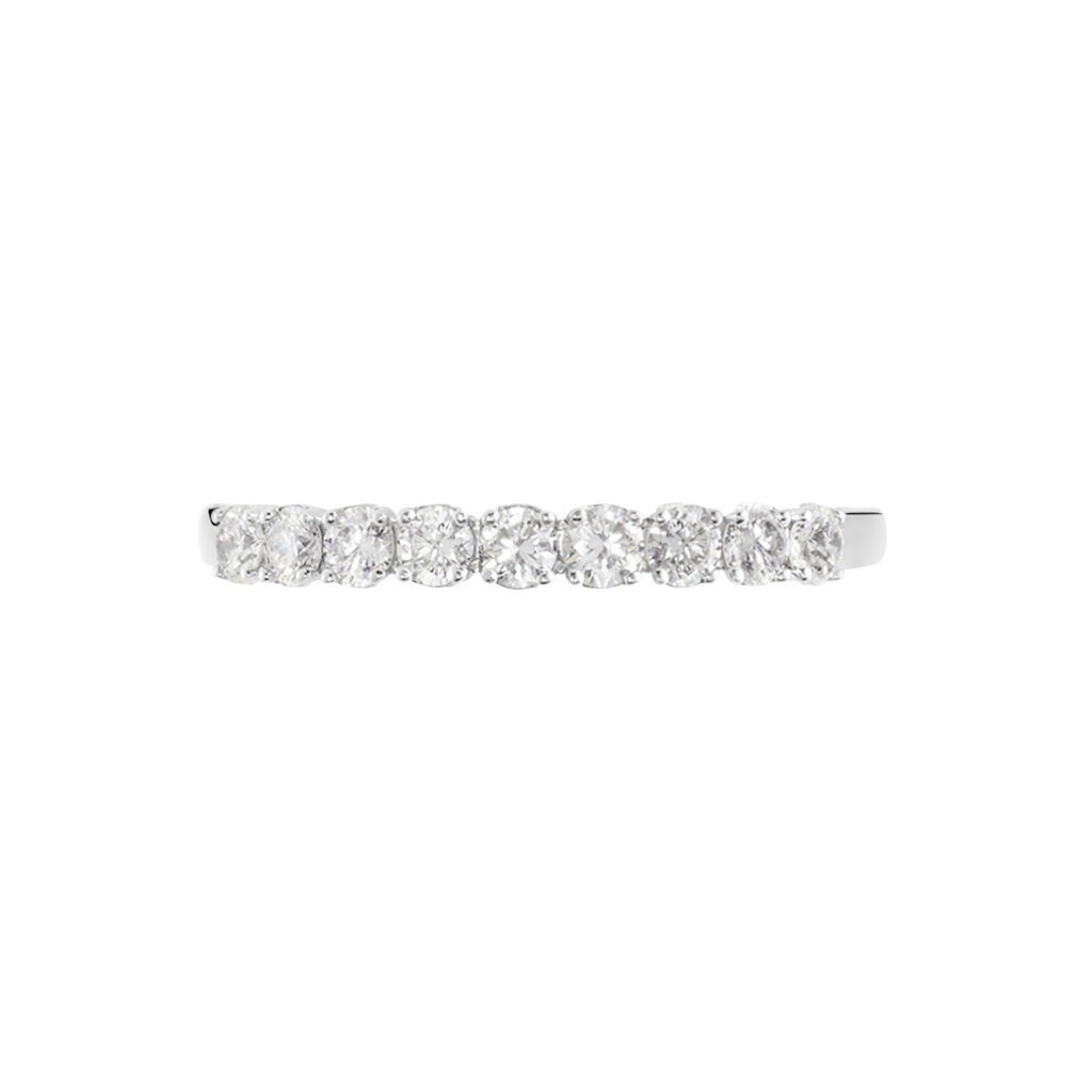 Demi Alliance Eloise Platine Blanc Diamant - Alliances Femme | Histoire d’Or