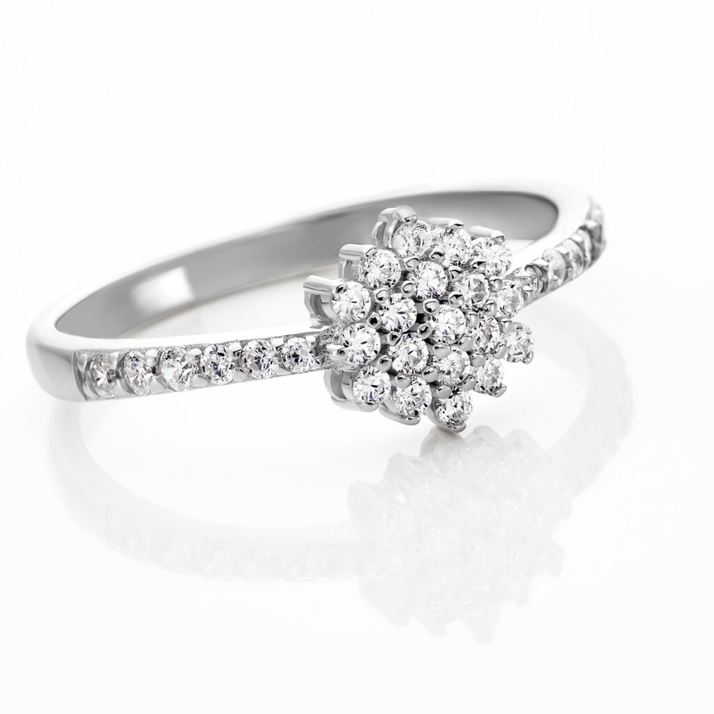Bague Garoune Argent Blanc Oxyde De Zirconium - Bagues avec pierre Femme | Histoire d&rsquo;Or