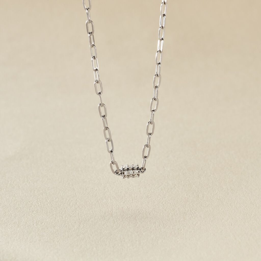 Collier Nexus Argent Blanc Oxyde De Zirconium - Colliers fantaisie Femme | Histoire d&rsquo;Or