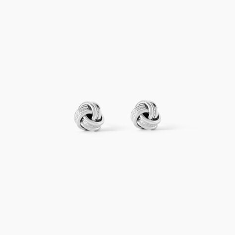 Boucles D'oreilles Puces Iloa Argent Blanc - Boucles d'oreilles fantaisie Femme | Histoire d&rsquo;Or