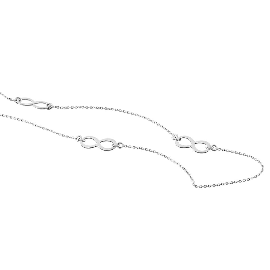 Collier Sautoir Infinity Argent Blanc - Colliers Infini Femme | Histoire d’Or