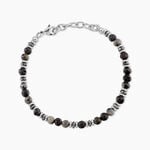 Bracelet Saul Acier Blanc Pierre De Lave Labradorite H&eacute;matite - Bracelets Homme | Histoire d&rsquo;Or