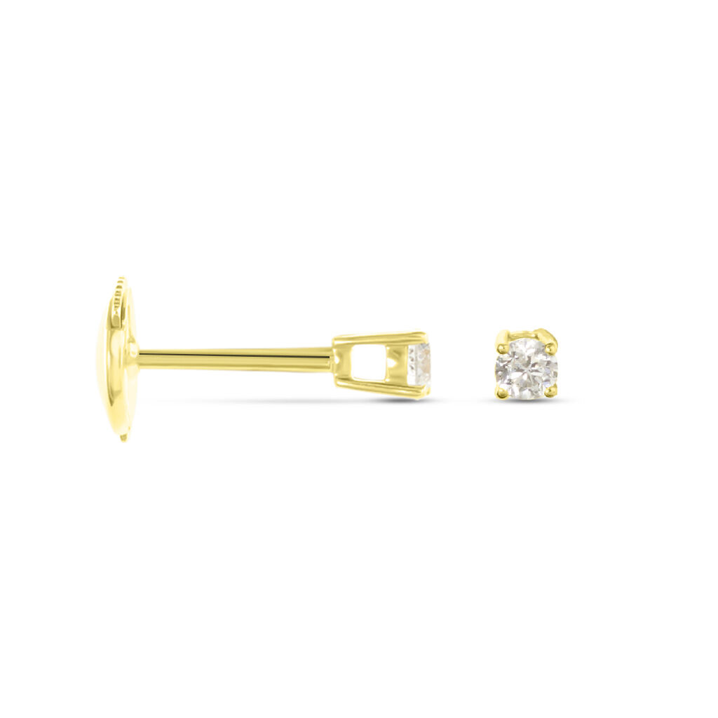 Boucles D'oreilles Puces Aphrodite Or Jaune Diamant - Clous d'oreilles Famille | Histoire d’Or