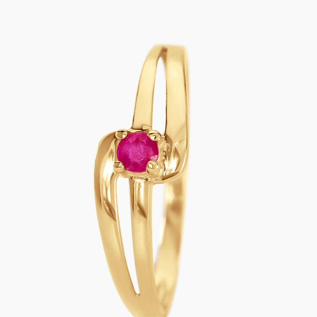 Bague Nesryne Or Jaune Rubis - Bagues solitaires Femme | Histoire d’Or
