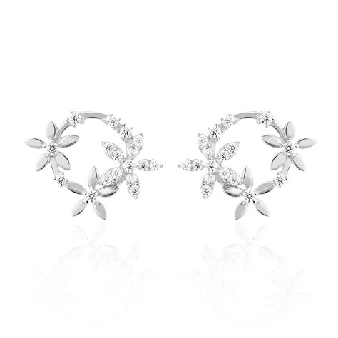 Boucles D'oreilles Pendantes Elinia Argent Blanc Oxyde De Zirconium - Boucles d'oreilles fantaisie Femme | Histoire d’Or