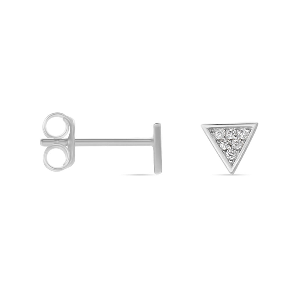 Boucles D'oreilles Puces Bartoumieu Argent Blanc Oxyde De Zirconium - Boucles d'oreilles fantaisie Femme | Histoire d’Or