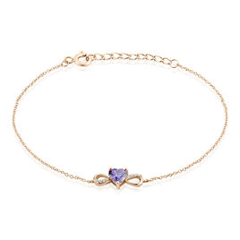 Bracelet Argent Rose Atieno Oxyde De Zirconium - Bracelets Coeur Femme | Histoire d’Or