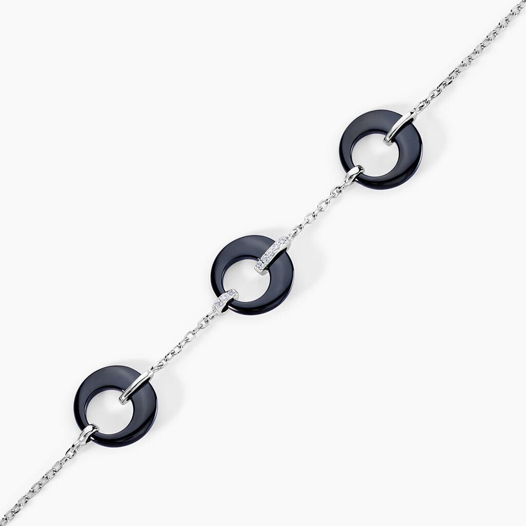 Bracelet Suzanne Argent Blanc Céramique Et Oxyde De Zirconium - Bracelets Femme | Histoire d’Or