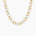 Collier Joice Maille Altern&eacute;e Et Godronne Or Bicolore - Chaines Femme | Histoire d&rsquo;Or