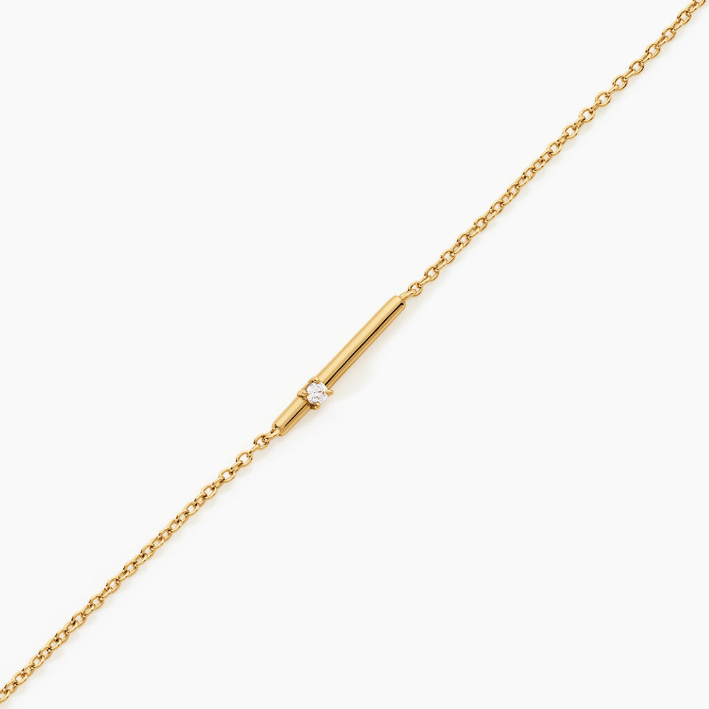 Bracelet Palmira Argent Dor&eacute; A L'Or 750/1000 Oxyde De Zirconium - Bracelets Femme | Histoire d&rsquo;Or