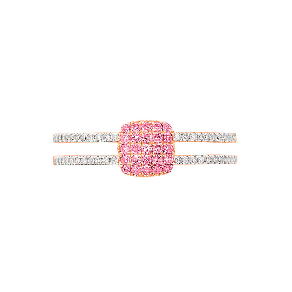 Bague Aude Or Rose Saphir Et Diamant - Bagues avec pierre Femme | Histoire d’Or