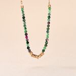 Collier Manua Plaqu&eacute; Or Jaune Pierre D'imitation - Colliers Femme | Histoire d&rsquo;Or