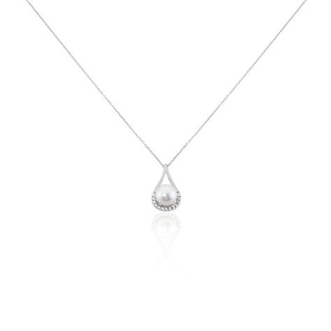 Collier Patricia Or Blanc Perle De Culture Oxyde - Colliers Femme | Histoire d’Or