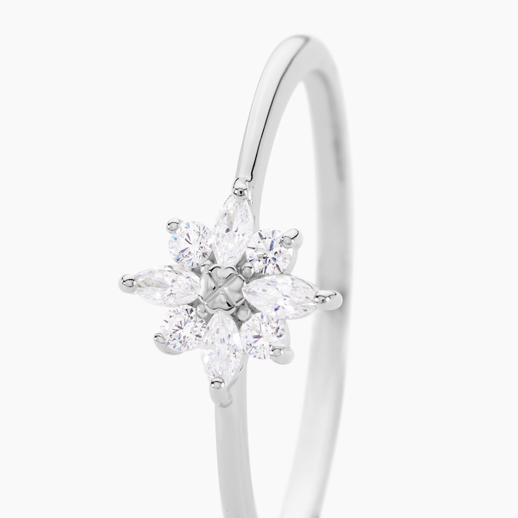 Bague Eclat Argent Blanc Oxyde De Zirconium - Bagues avec pierre Femme | Histoire d&rsquo;Or