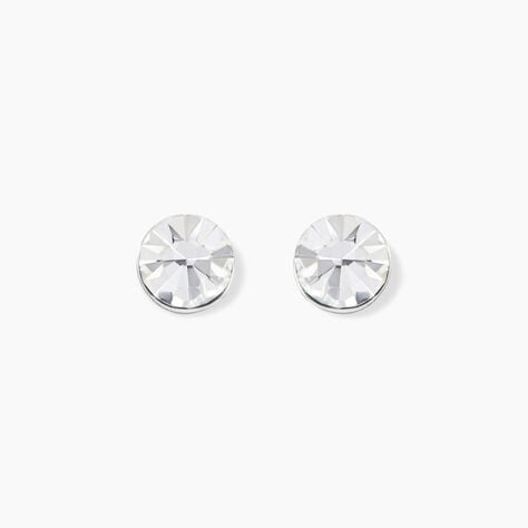 Boucles D'oreilles Puces Loeiza Argent Blanc Oxyde De Zirconium - Boucles d'oreilles fantaisie Femme | Histoire d&rsquo;Or
