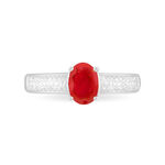 Bague Crista Or Blanc Rubis Et Diamant - Bagues solitaires Femme | Histoire d&rsquo;Or