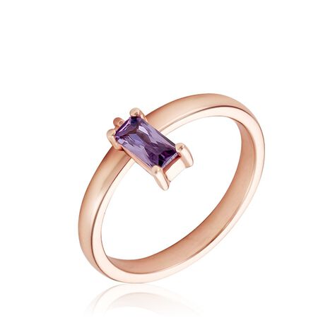 Bague Purple Mood Argent Rose Oxyde De Zirconium - Bagues solitaires Femme | Histoire d&rsquo;Or