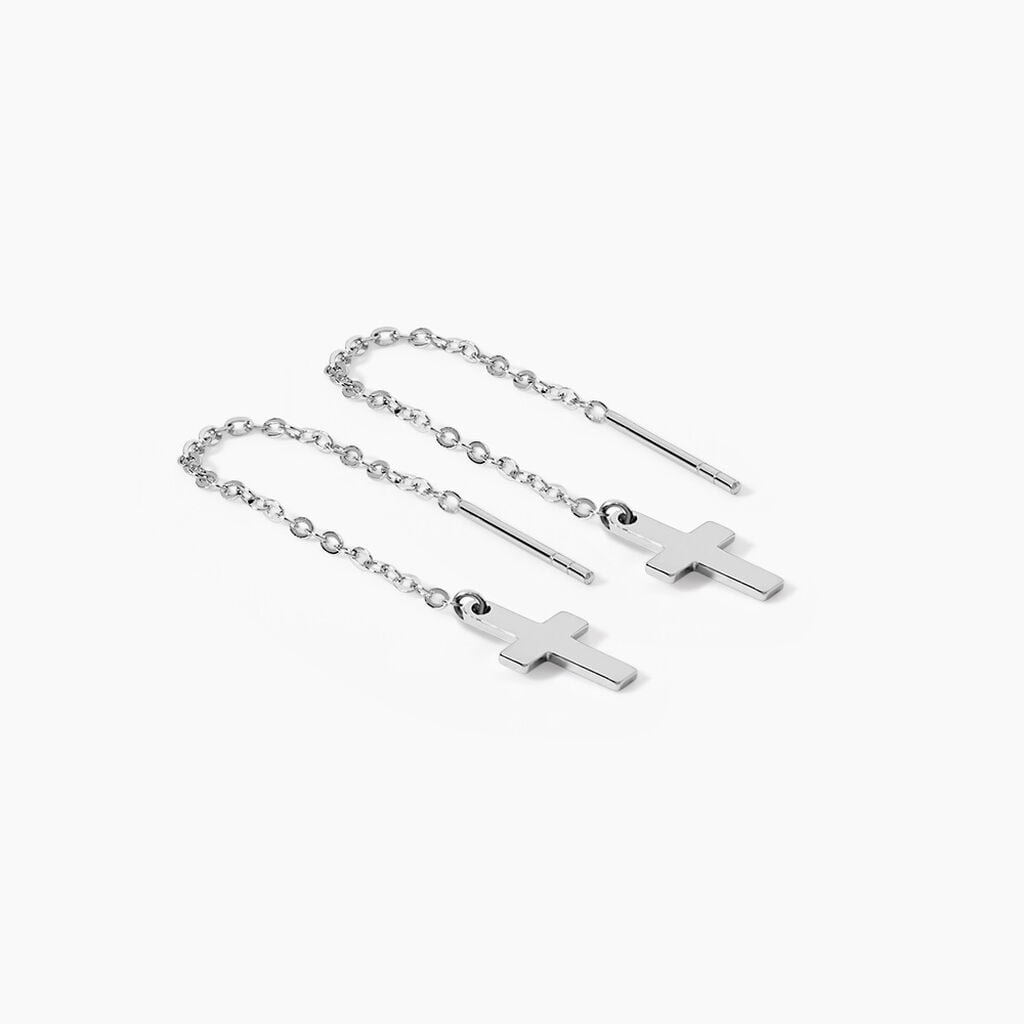 Boucles D'oreilles Pendantes Gaiana Argent Blanc - Boucles d'oreilles fantaisie Femme | Histoire d&rsquo;Or