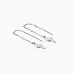 Boucles D'oreilles Pendantes Gaiana Argent Blanc - Boucles d'oreilles fantaisie Femme | Histoire d&rsquo;Or