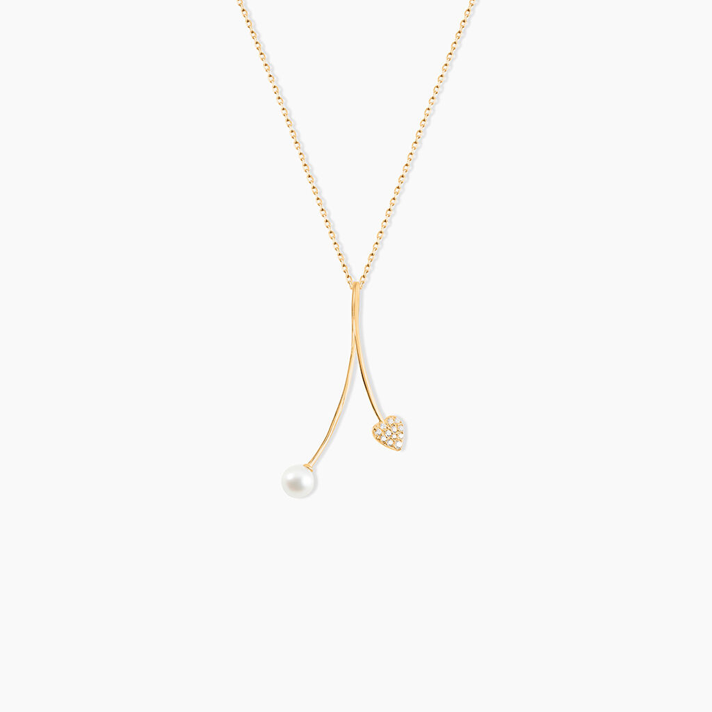 Collier Lucija Or Jaune Perle De Culture Et Oxyde De Zirconium - F&ecirc;te des m&egrave;res Femme | Histoire d&rsquo;Or