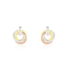 Boucles D'oreilles Puces Or Tricolore Vanadissa Diamants - Clous d'oreilles Femme | Histoire d’Or