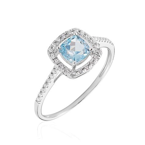 Bague Adrienna Or Blanc Topaze Oxyde De Zirconium - Bagues solitaires Femme | Histoire d’Or