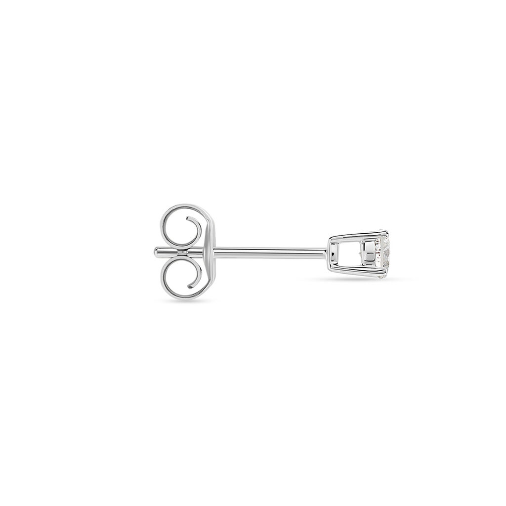 Boucle D'oreille Puce Unitaire Victoria Or Blanc Diamant - Clous d'oreilles Famille | Histoire d’Or