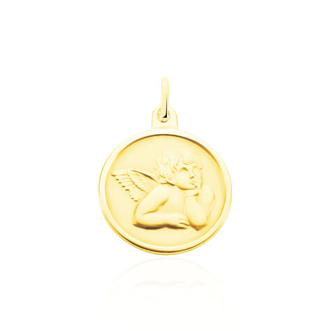 Pendentif Ange Rond Mat Or Jaune - Pendentifs Baptême Famille | Histoire d’Or