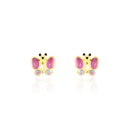 Boucles D'oreilles Puces Sienna Papillon Or Jaune - Boucles d'Oreilles Papillon Enfant | Histoire d’Or