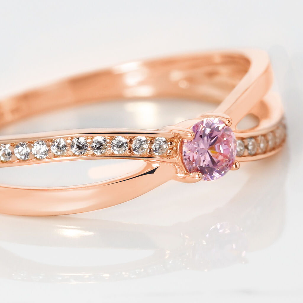 Bague Bertheline Argent Rose Oxyde De Zirconium - Bagues solitaires Femme | Histoire d’Or