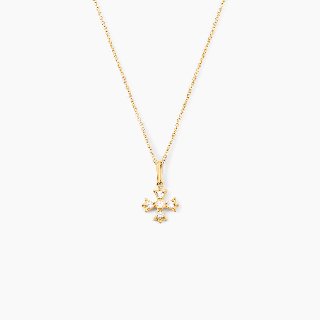 Pendentif Dajo Or Jaune Oxyde De Zirconium - Pendentifs Communion Femme | Histoire d&rsquo;Or