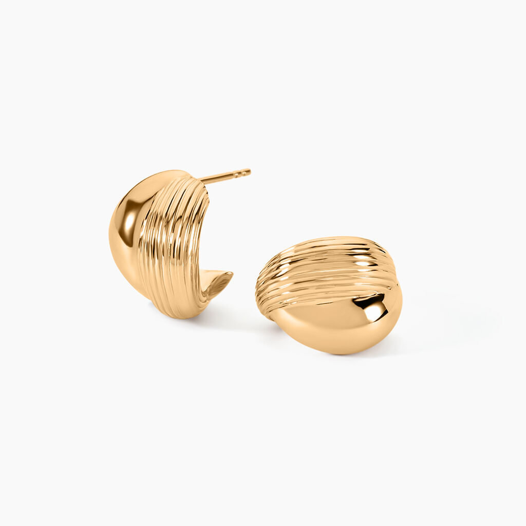 Cr&eacute;oles Amae Plaque Or Jaune - Boucles d'oreilles cr&eacute;oles Femme | Histoire d&rsquo;Or