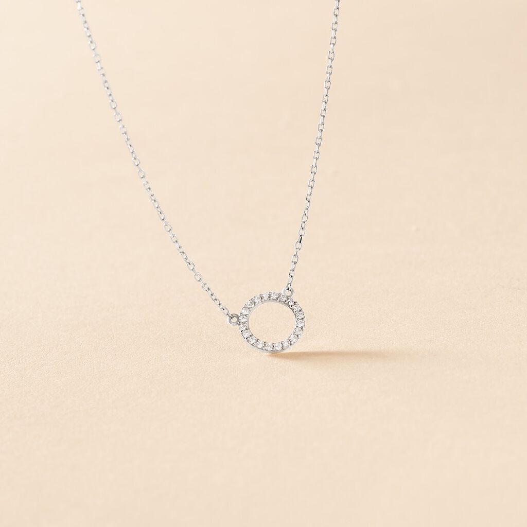 Collier Lim Or Blanc Oxyde De Zirconium - Colliers Femme | Histoire d’Or