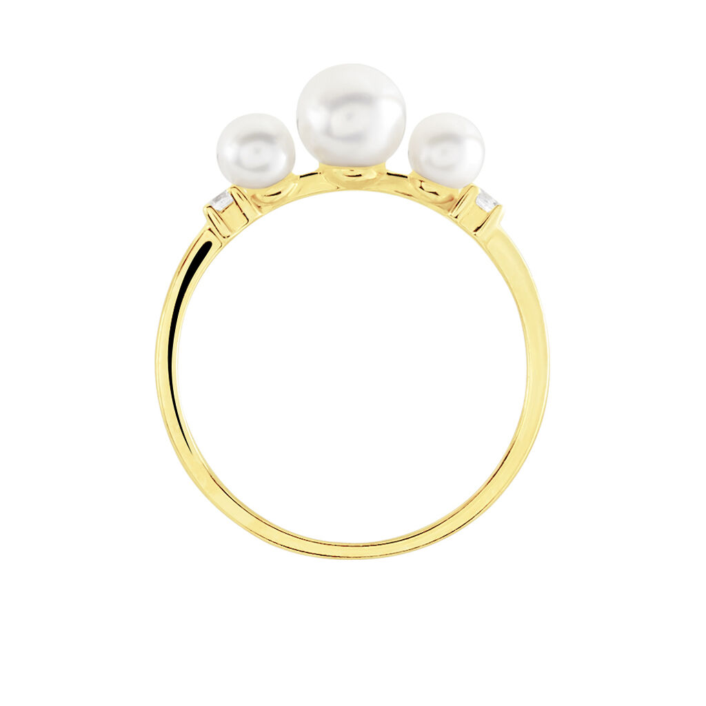 Bague Jwan Or Jaune Perle De Culture - Bagues avec pierre Femme | Histoire d’Or