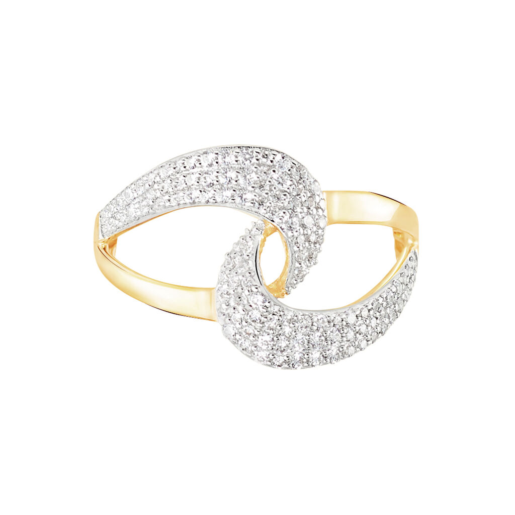 Bague Boucle D'or Or Jaune Oxyde De Zirconium - Bagues avec pierre Femme | Histoire d’Or