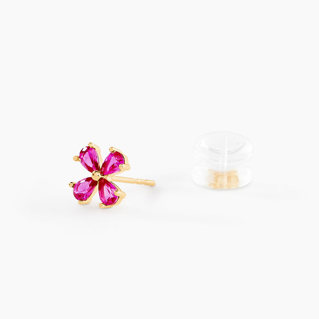 Boucles D'Oreilles Puces Fingall Or Jaune Oxyde De Zirconium - Clous d'oreilles Femme | Histoire d&rsquo;Or