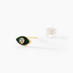 Boucles D'oreilles Puces Matiasma Or Jaune Malachite Diamant - Clous d'oreilles Femme | Histoire d&rsquo;Or