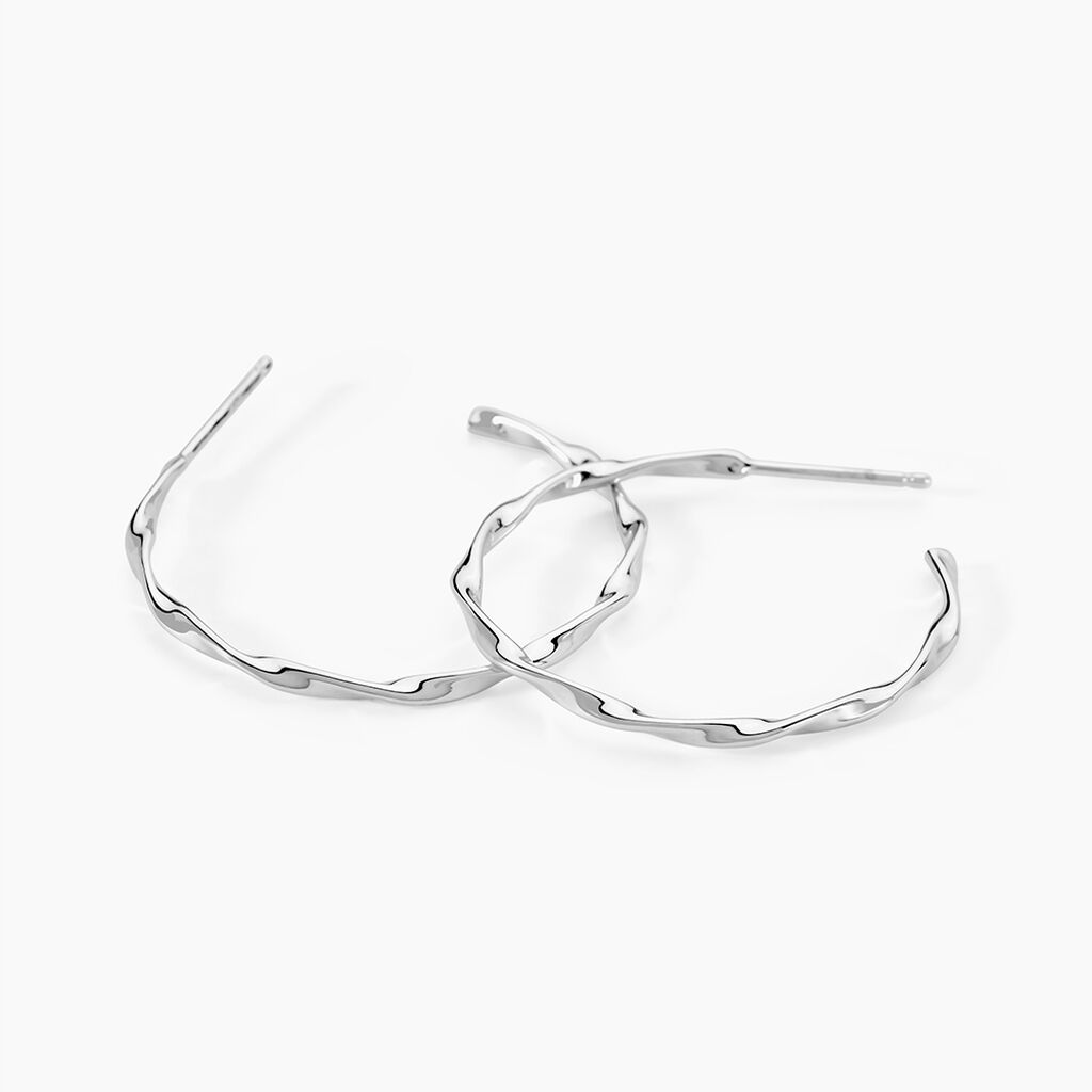 Créoles Nymphéa Argent Blanc - Nouveautés Femme | Histoire d’Or