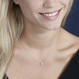Collier Collection Victoria Or Blanc Diamant Synthetique - Colliers Femme | Histoire d’Or