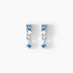 Boucles D'oreilles Pendantes Elorine Argent Blanc Oxyde De Zirconium - Boucles d'oreilles fantaisie Femme | Histoire d&rsquo;Or