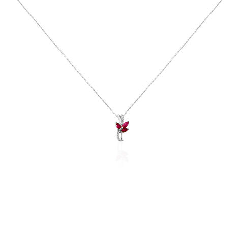 Collier Angie Or Blanc Diamant Et Rubis - Colliers Femme | Histoire d’Or