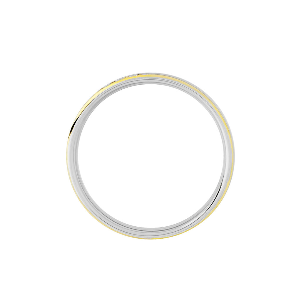 Alliance Serti Grains Ajoures Or Bicolore Diamant - Alliances Femme | Histoire d’Or