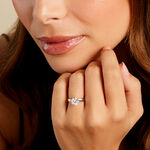 Bague Natalia Ld Platine Blanc Diamant Synth&eacute;tique - Bagues solitaires Femme | Histoire d&rsquo;Or