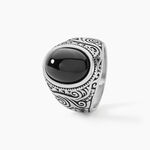 Chevaliere Zayn Acier Inoxydable Blanc Verre - Bagues solitaires Homme | Histoire d&rsquo;Or