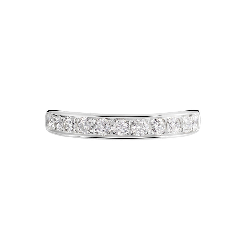 Demi Alliance Juliette Platine Blanc Diamant - Alliances Femme | Histoire d’Or