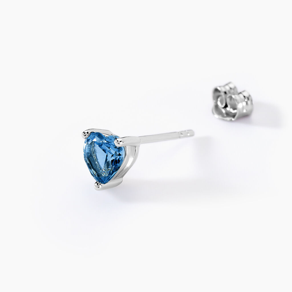 Boucles D'oreilles Puces Kelvyn Argent Blanc Oxyde De Zirconium - Boucles d'oreilles fantaisie Femme | Histoire d’Or