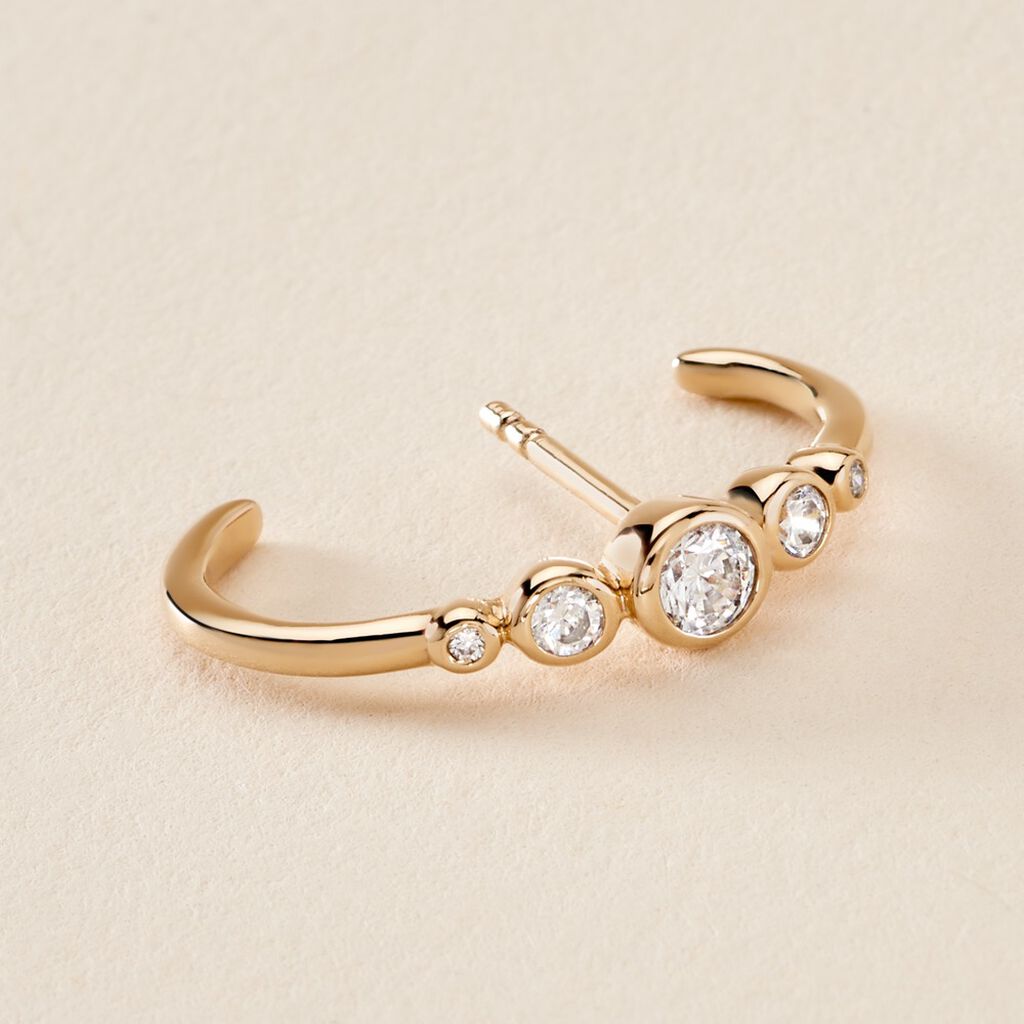 Bijou D'oreille Unitaire Anastasia Plaqué Or Jaune Oxyde De Zirconium - Boucles d'oreilles fantaisie Femme | Histoire d’Or
