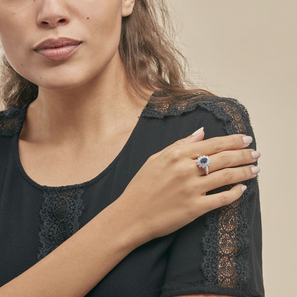 Bague Ivan Or Blanc Saphir Et Diamant - Bagues solitaires Femme | Histoire d’Or