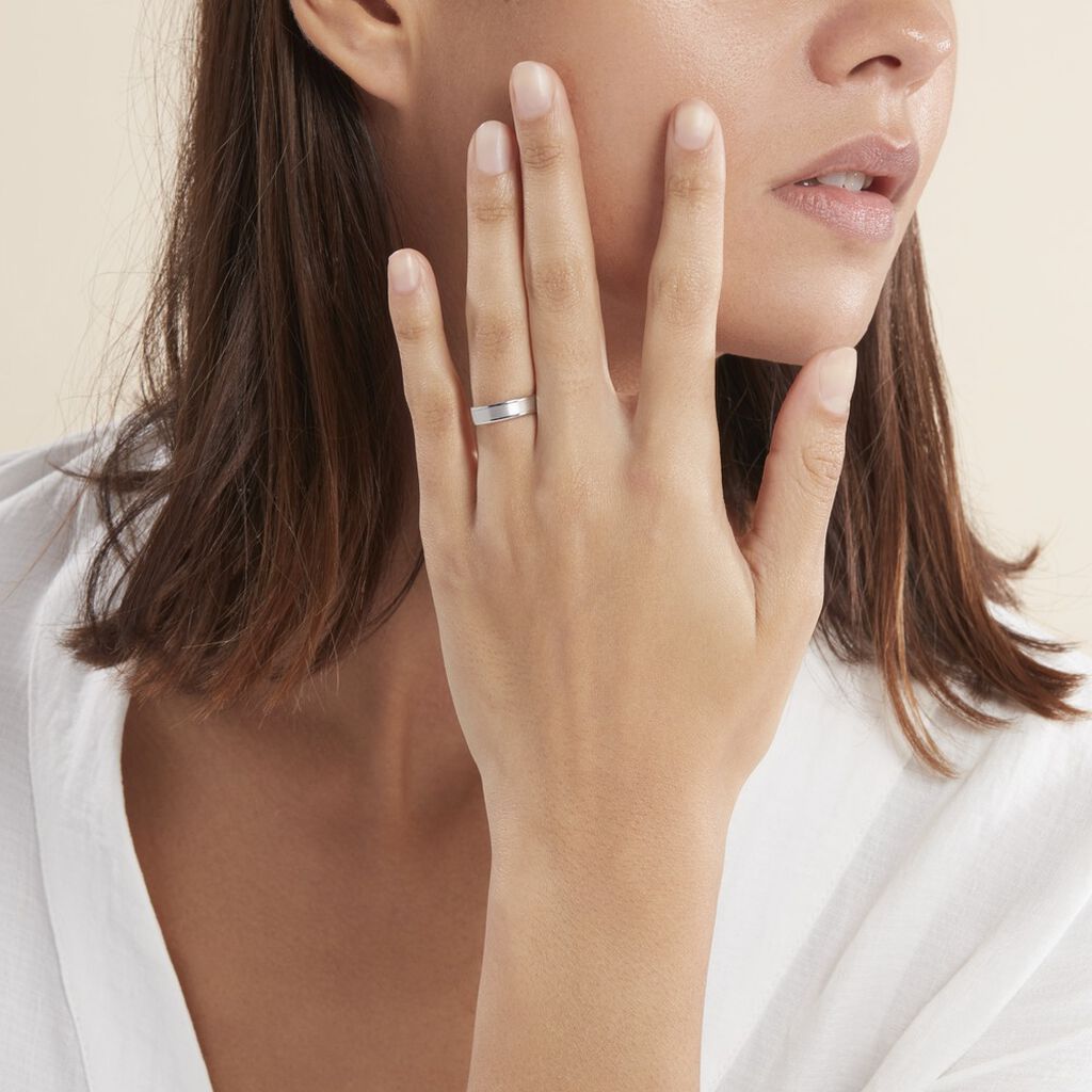 Alliance Mat Et Brillant Or Blanc Ambre - Alliances Unisex | Histoire d’Or