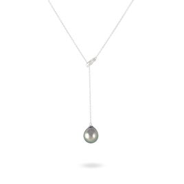 Collier Perrine Or Blanc Perle De Culture De Tahiti Et Diamant - Colliers Femme | Histoire d’Or